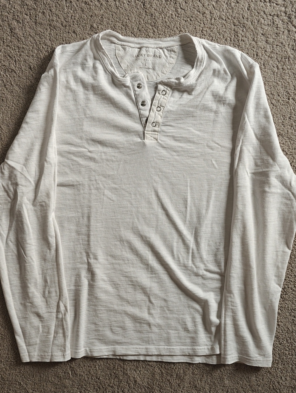 Lucky Brand | White Long-Sleeve Henley